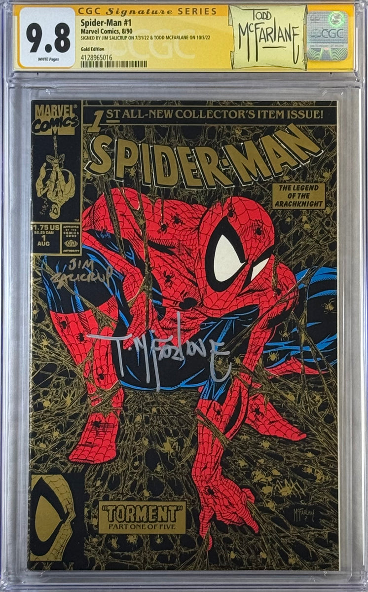 SPIDER-MAN #1 GOLD EDITION CGC SS 9.8 SIGNED BY TODD MCFARLANE