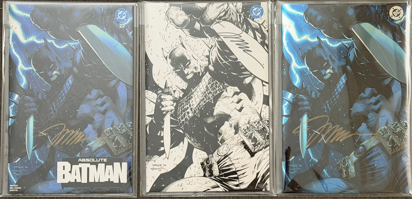 
                  
                    ABSOLUTE BATMAN #22 JIM LEE SDCC EXCLUSIVE 3 COVER SET (ALL SIGNED BY JIM LEE)
                  
                