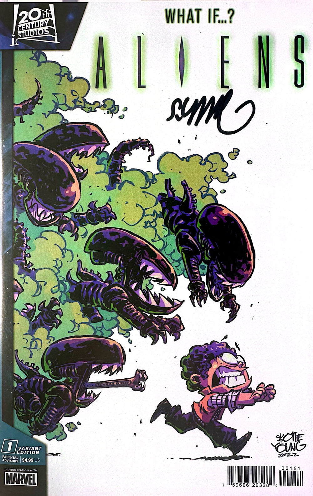 WHAT IF? ALIENS #1 SIGNED BY SKOTTIE YOUNG