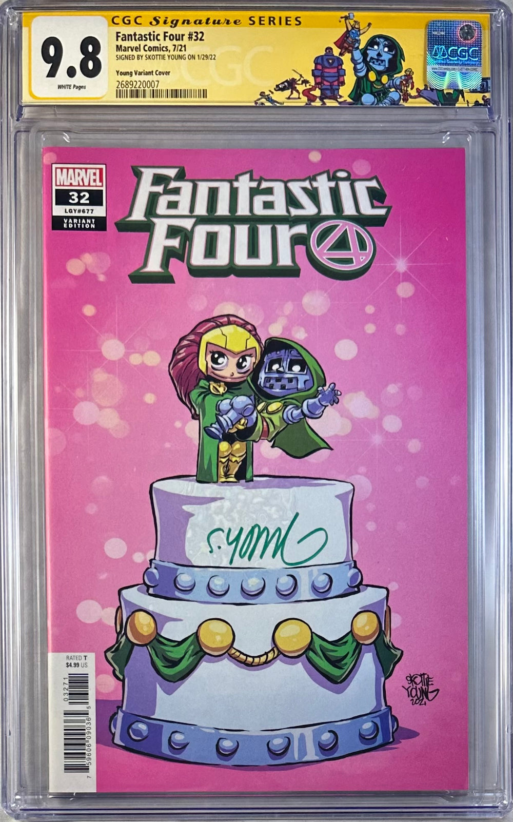 FANTASTIC FOUR #32 YOUNG VARIANT COVER CGC SS 9.8 SIGNED BY SKOTTIE YOUNG