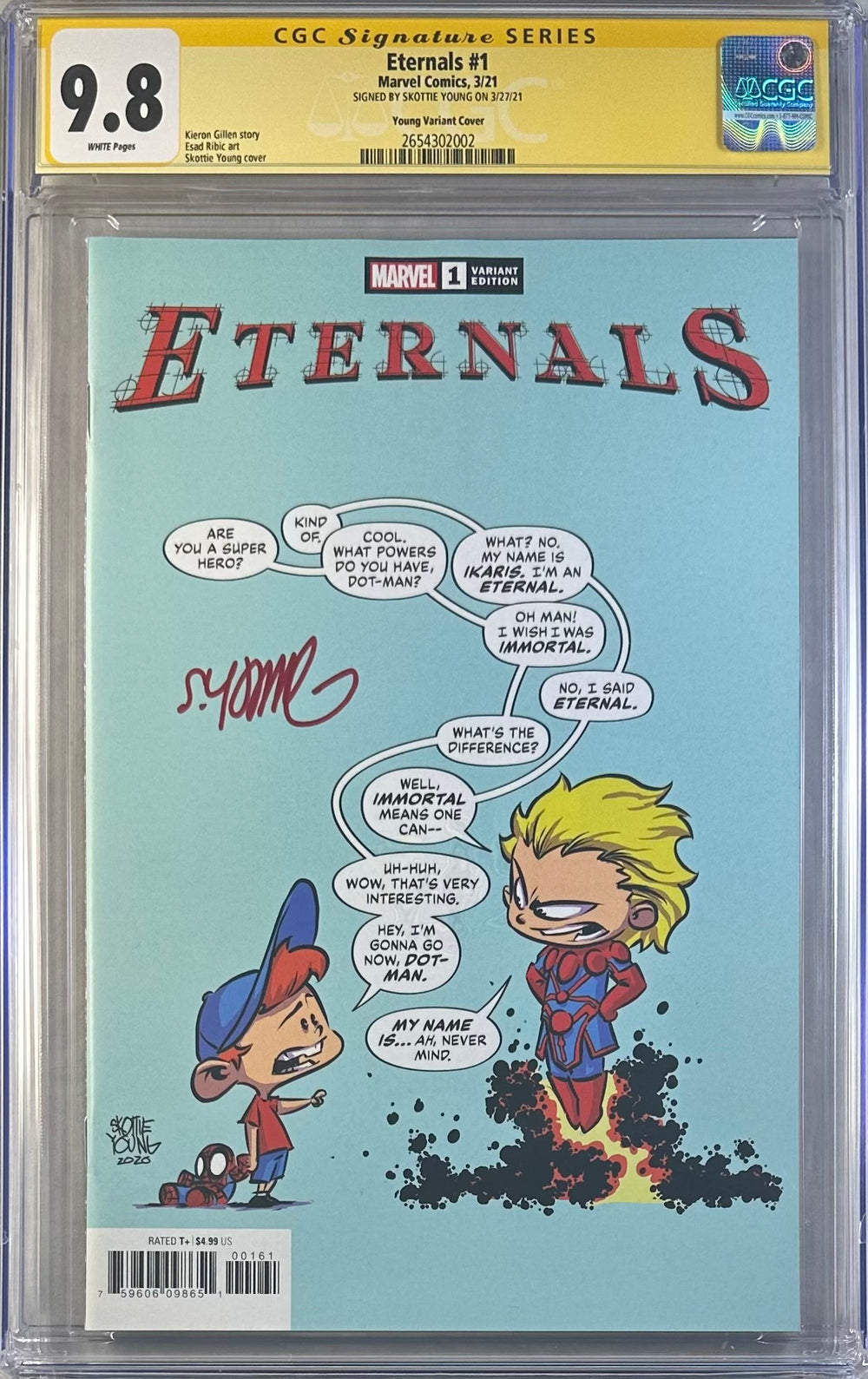 ETERNALS #1 YOUNG VARIANT COVER CGC SS 9.8 SIGNED BY SKOTTIE YOUNG