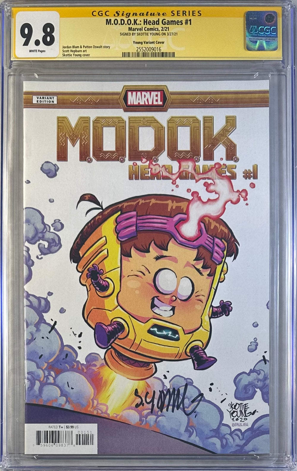 M.O.D.O.K.: HEAD GAMES #1 YOUNG VARIANT COVER CGC SS 9.8 SIGNED BY SKOTTIE YOUNG