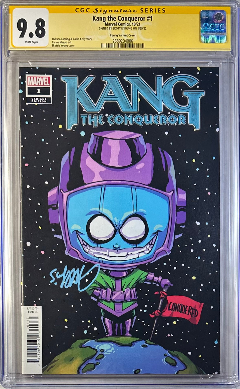 KANG THE CONQUEROR #1 YOUNG VARIANT COVER CGC SS 9.8 SIGNED BY SKOTTIE YOUNG