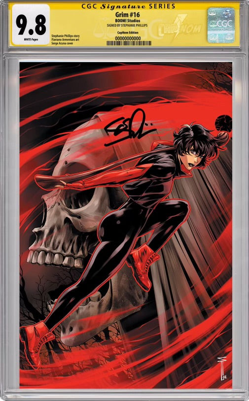 GRIM #16 FAN EXPO PHILLY VIRGIN EXCLUSIVE CGC SIGNATURES SERIES 9.8 SIGNED BY STEPHANIE PHILLIPS