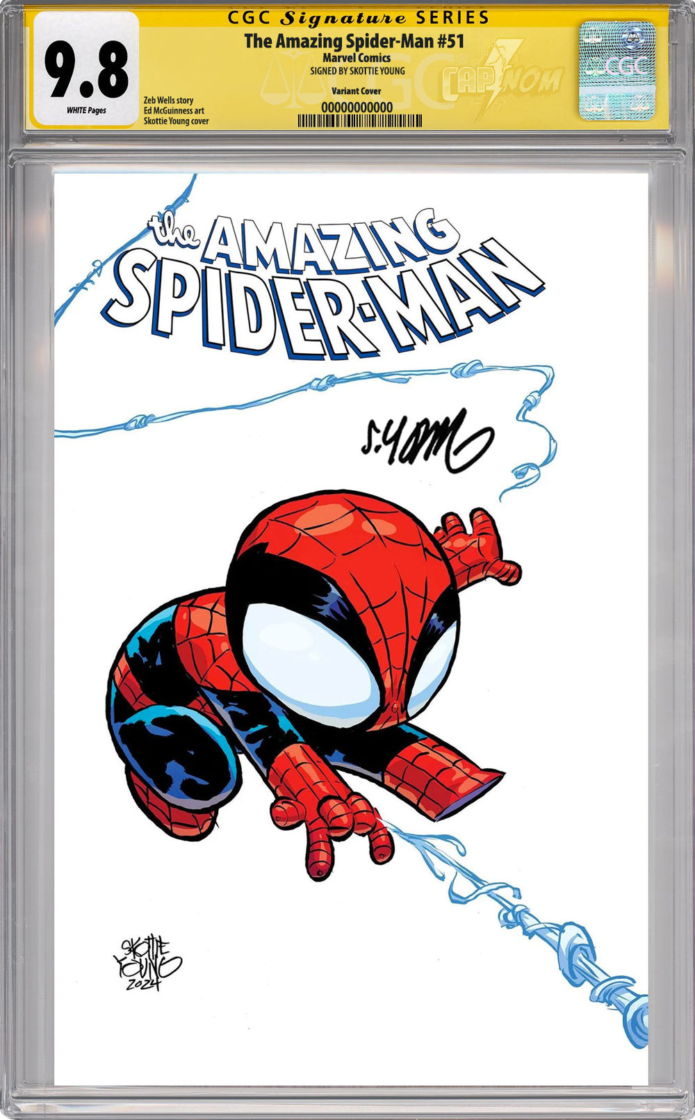 AMAZING SPIDER-MAN #51 YOUNG VARIANT COVER CGC SS 9.8 SIGNED BY SKOTTIE YOUNG