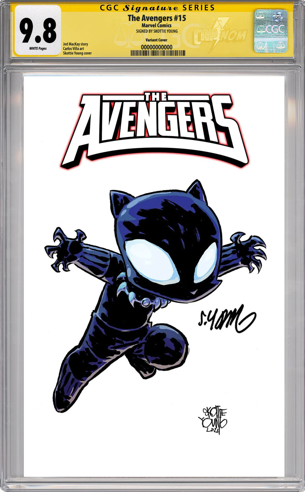 AVENGERS #15 YOUNG VARIANT COVER CGC SS 9.8 SIGNED BY SKOTTIE YOUNG