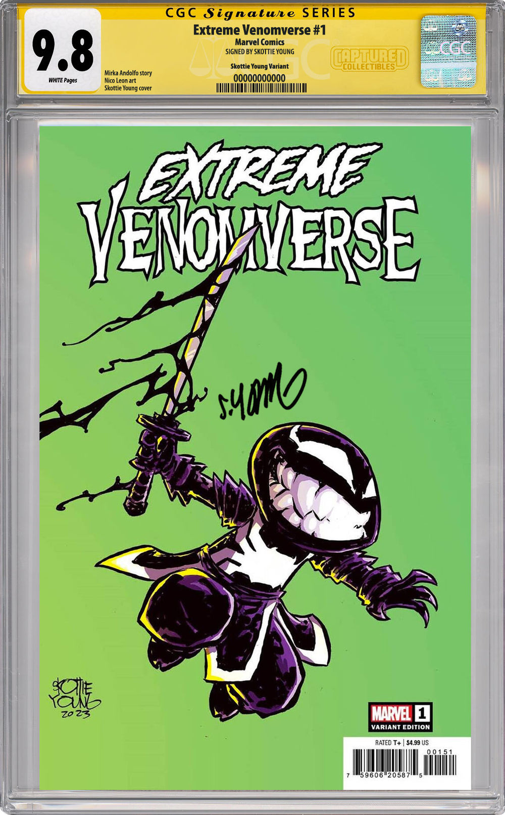 EXTREME VENOMVERSE #1 YOUNG VARIANT COVER CGC SS 9.8 SIGNED BY SKOTTIE YOUNG