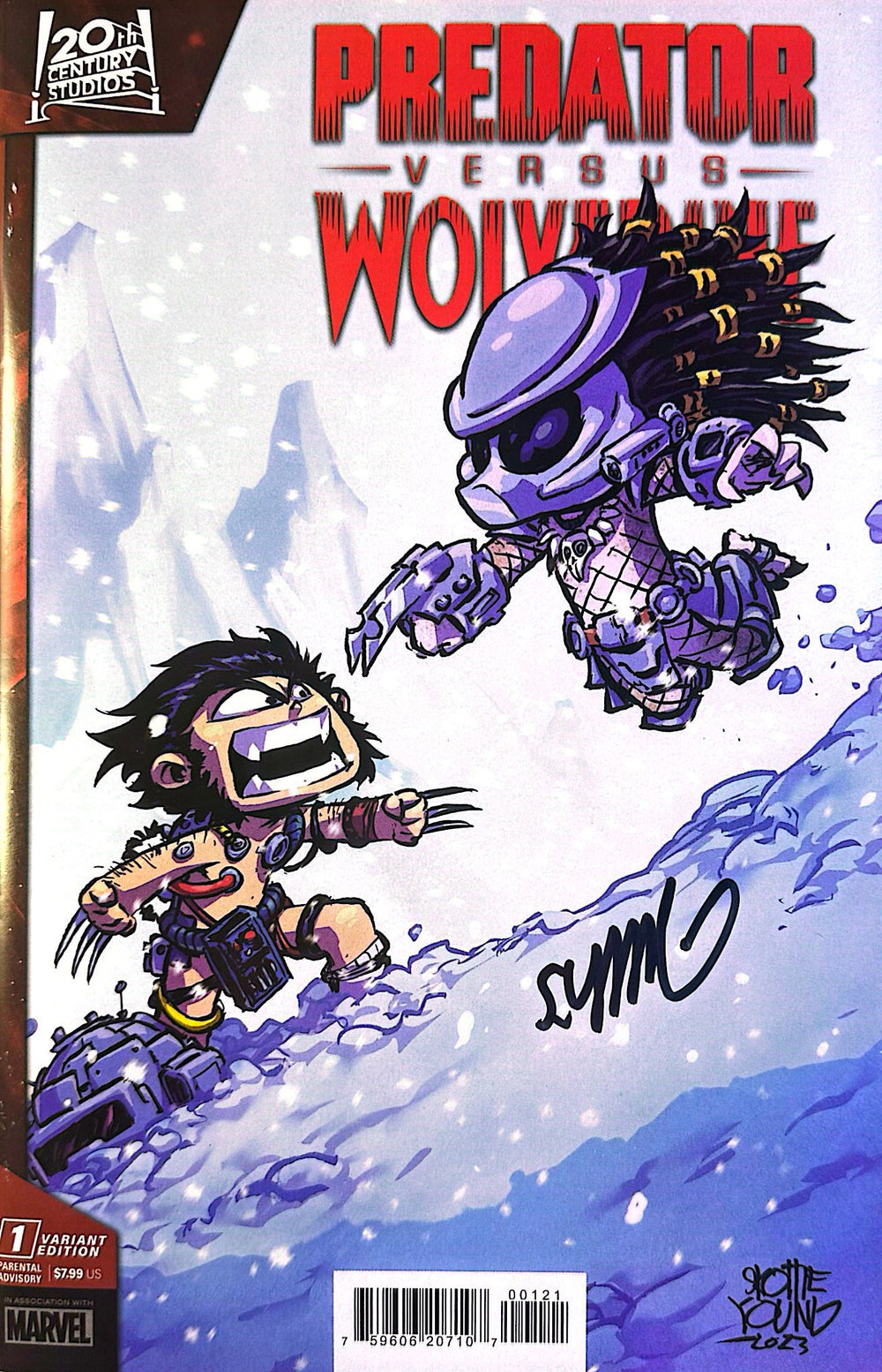 PREDATOR VERSUS WOLVERINE #1 SIGNED BY SKOTTIE YOUNG