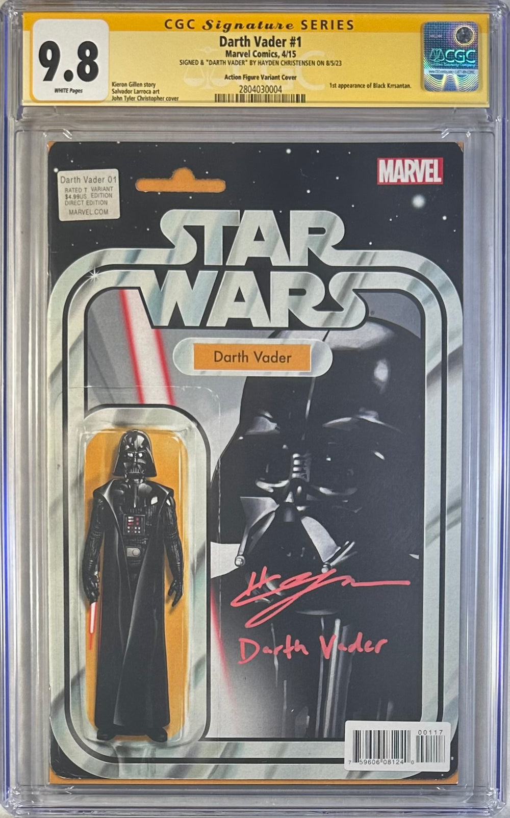 DARTH VADER #1 ACTION FIGURE VARIANT COVER CGC SS 9.8 SIGNED BY HAYDEN CHRISTENSEN