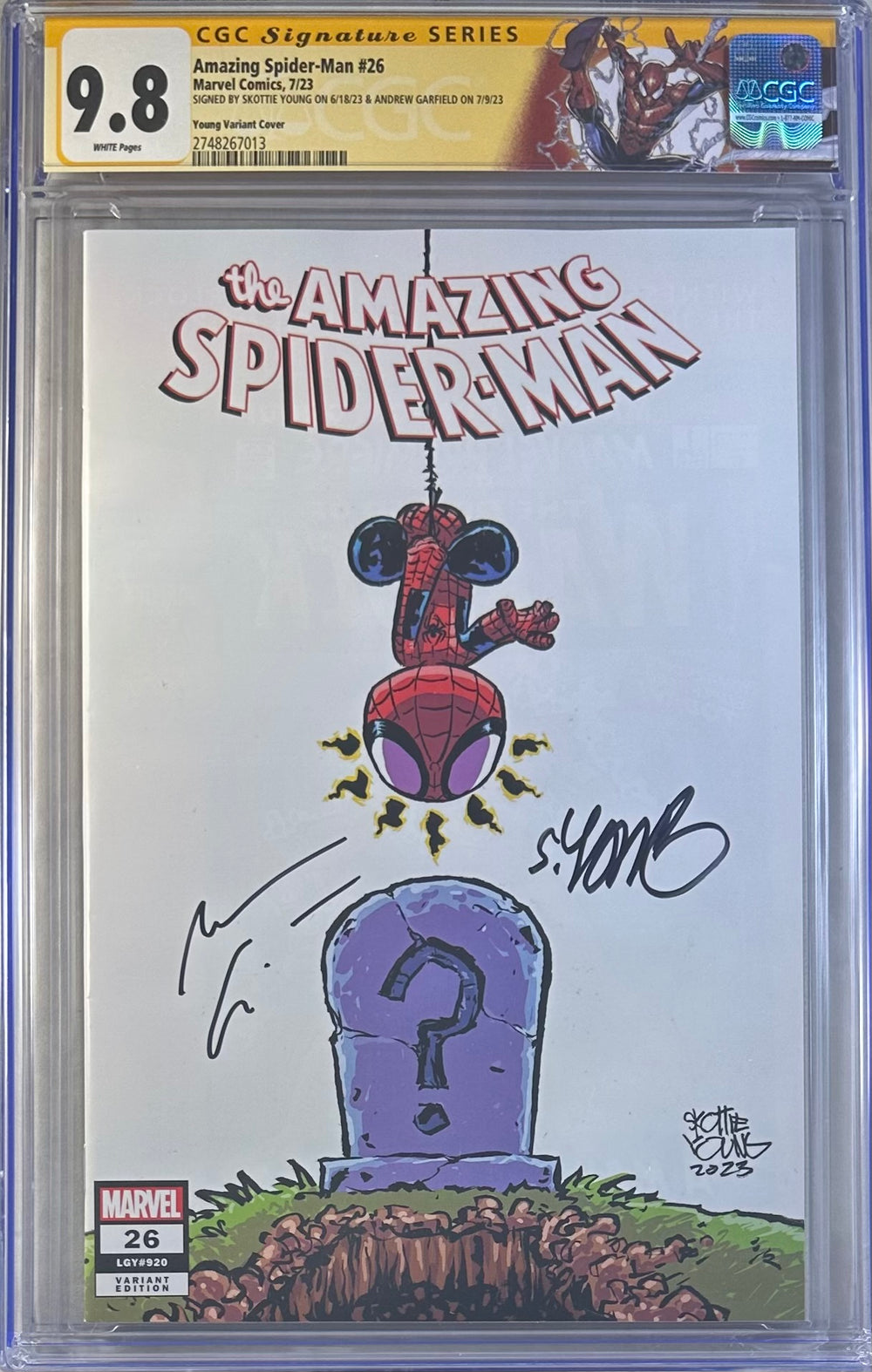 AMAZING SPIDER-MAN #26 YOUNG VARIANT COVER CGC SS 9.8 SIGNED BY SKOTTIE YOUNG & ANDREW GARFIELD