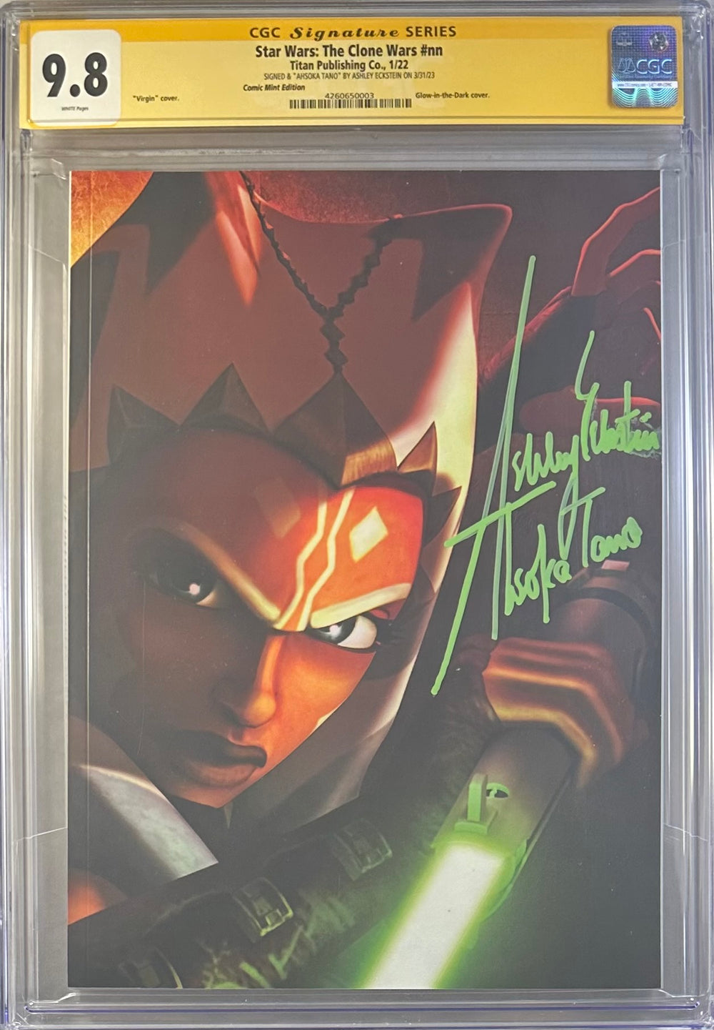 STAR WARS: THE CLONE WARS #NN CGC SS 9.8 SIGNED BY ASHLEY ECKSTEIN