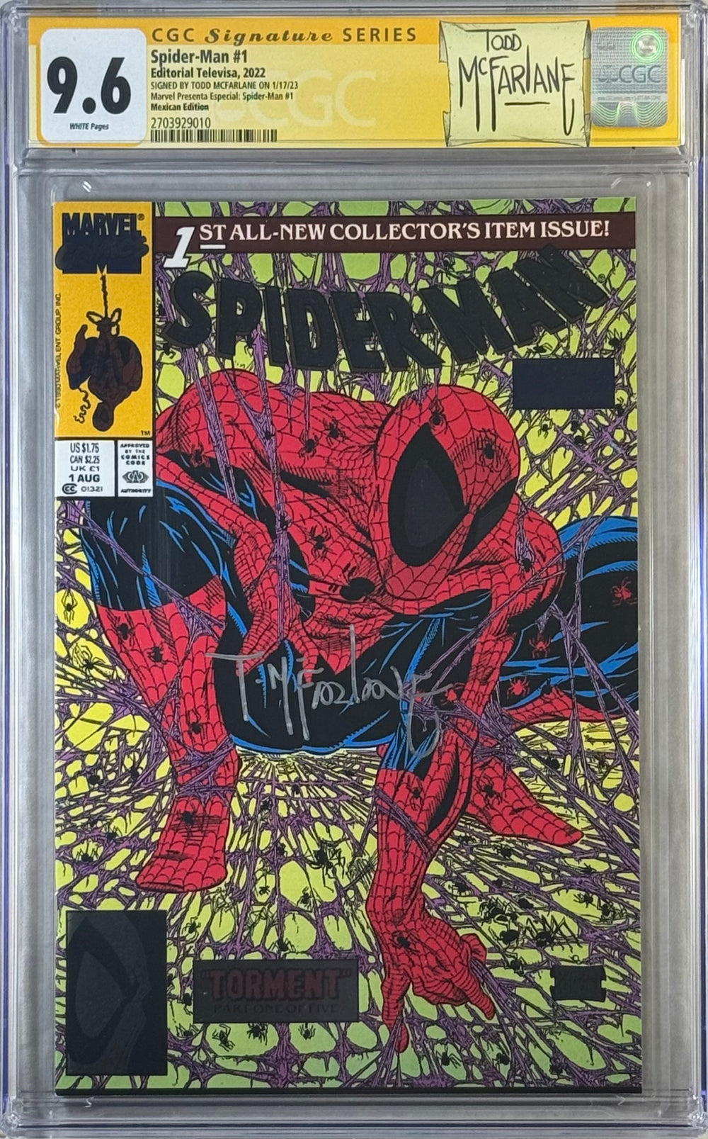 SPIDER-MAN #1 MEXICAN EDITION CGC SS 9.6 SIGNED BY TODD MCFARLANE