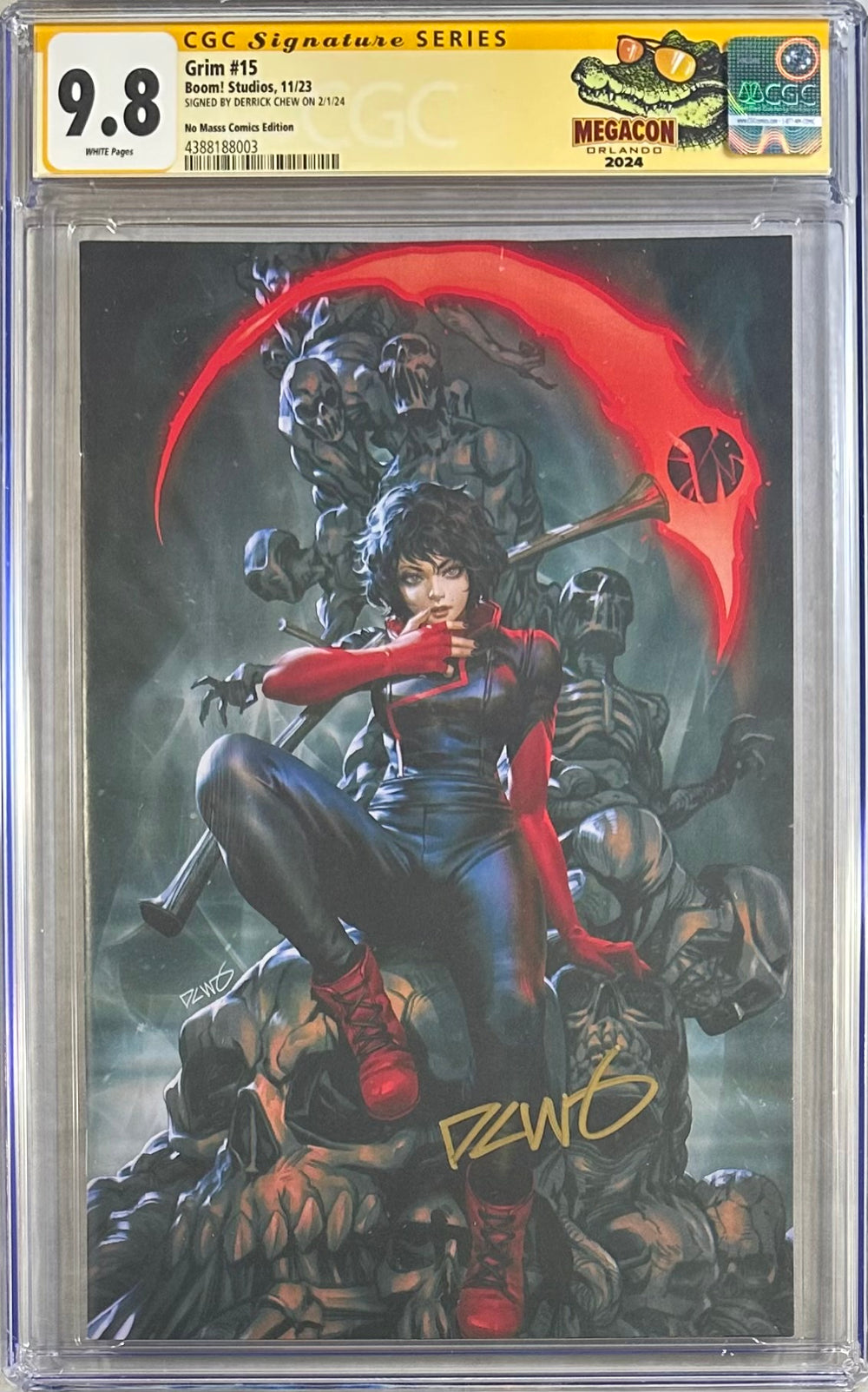 GRIM #15 MEGACON EXCLUSIVE CGC SS 9.8 SIGNED BY DERRICK CHEW