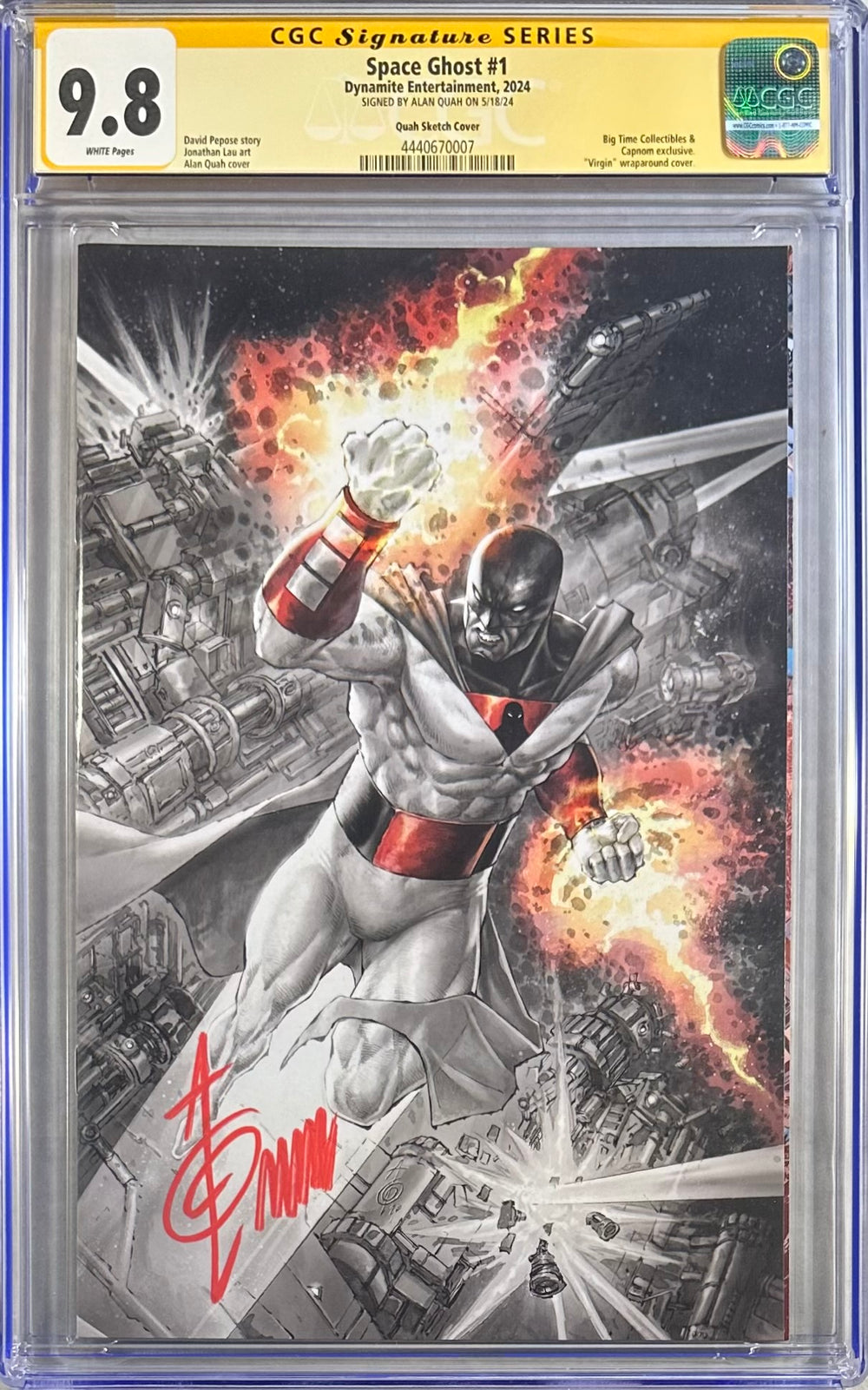 SPACE GHOST #1 GREYSCALE WRAPAROUND VIRGIN CGC SS 9.8 SIGNED BY ALAN QUAH