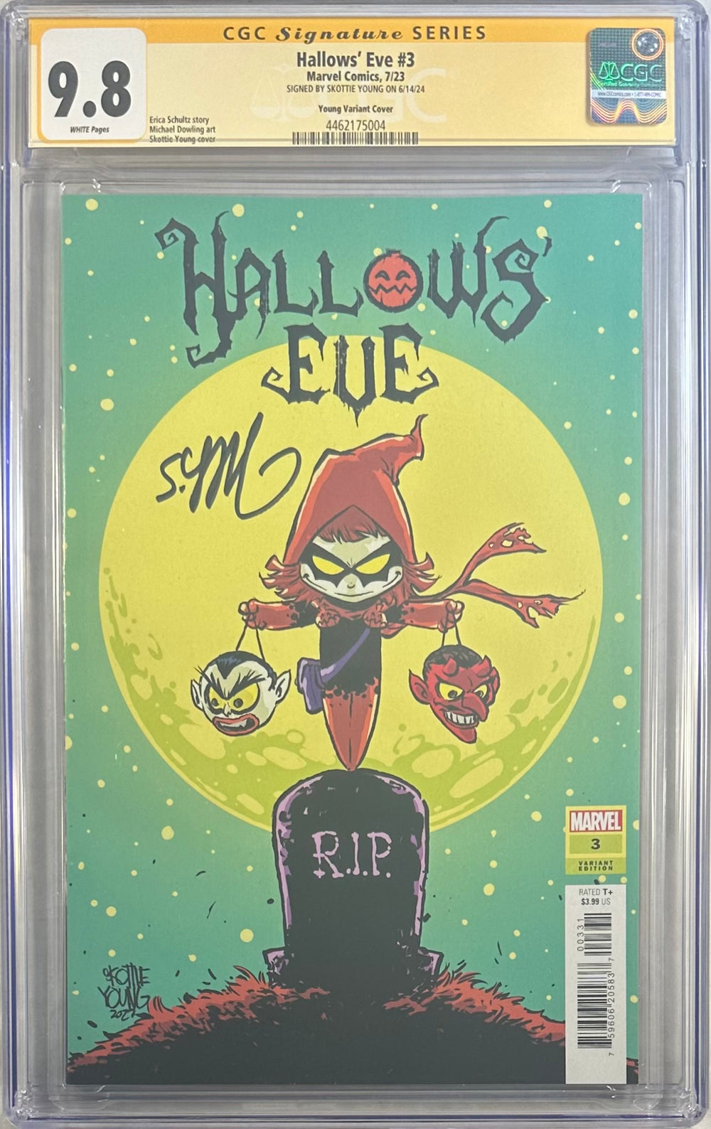 HALLOW'S EVE #1 YOUNG VARIANT COVER CGC SS 9.8 SIGNED BY SKOTTIE YOUNG