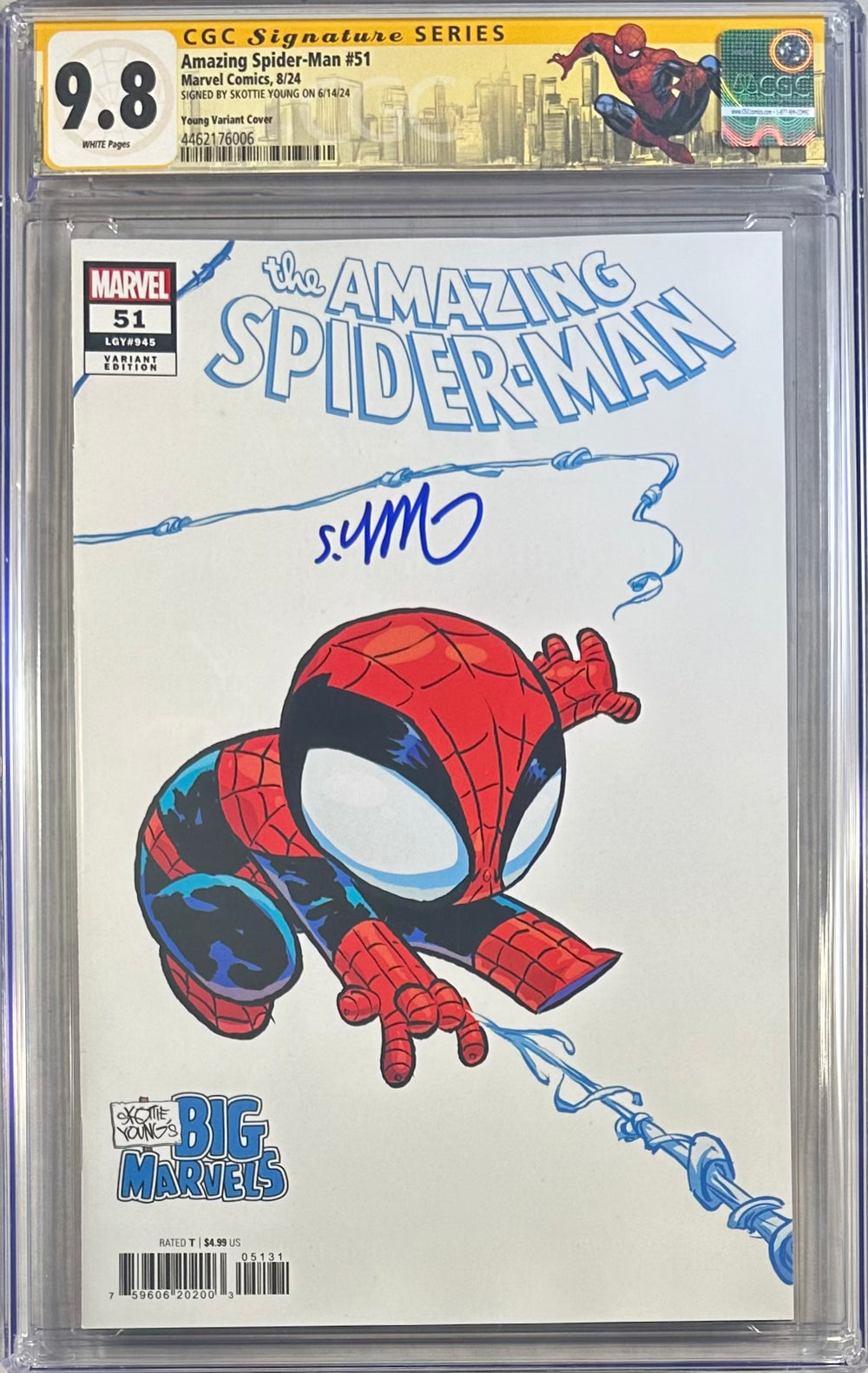 AMAZING SPIDER-MAN #51 YOUNG VARIANT COVER CGC SS 9.8 SIGNED BY SKOTTIE YOUNG