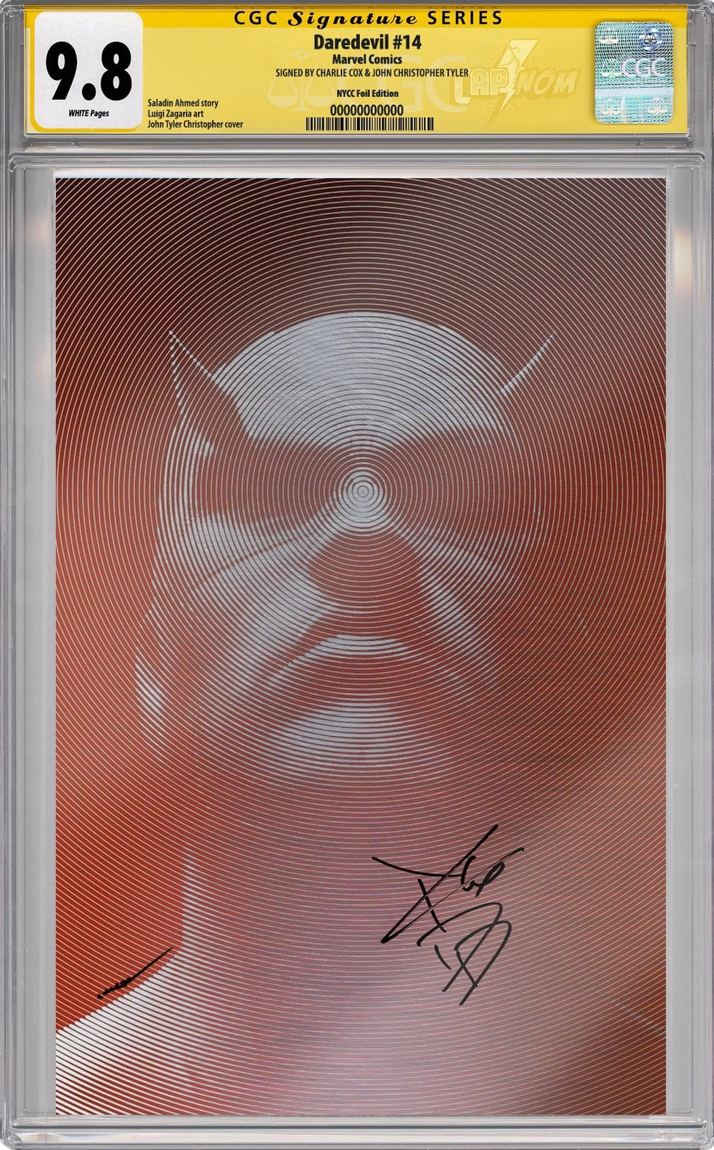 DAREDEVIL #14 NYCC FOIL EDITION CGC SS 9.8 SIGNED BY CHARLIE COX