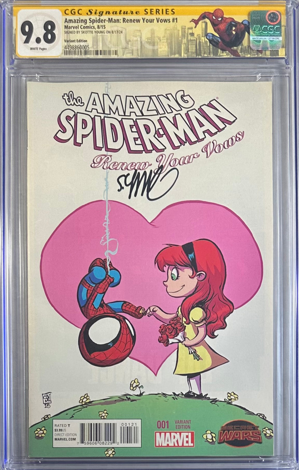 AMAZING SPIDER-MAN: RENEW YOUR VOWS #1 VARIANT EDITION CGC SS 9.8 SIGNED BY SKOTTIE YOUNG