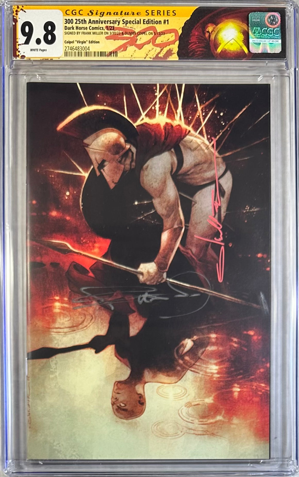 300 25TH ANNIVERSARY SPECIAL EDITION #1 COIPEL “VIRGIN” EDITION CGC SS 9.8 SIGNED BY FRANK MILLER & OLIVER COIPEL