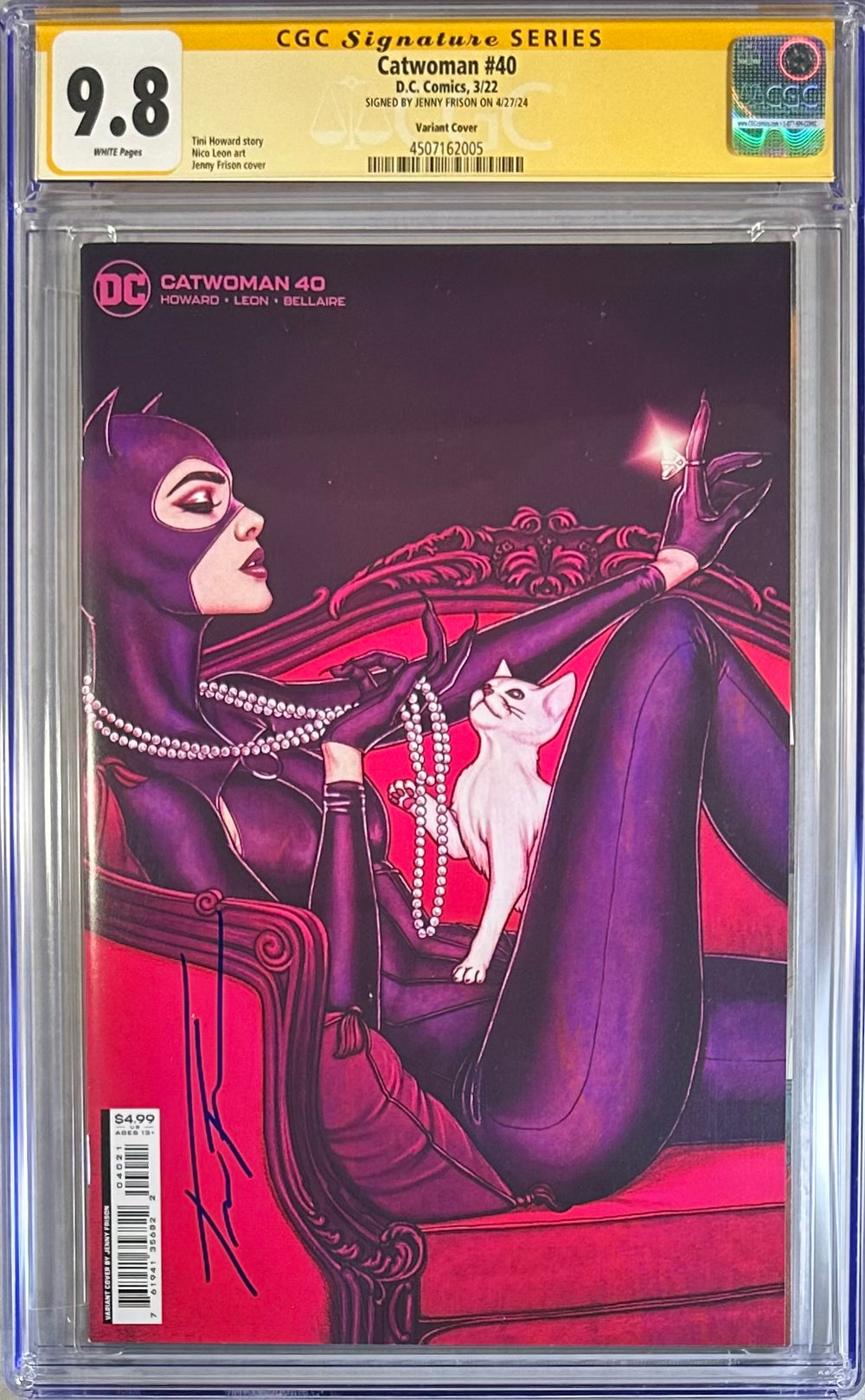 CATWOMAN #40 VARIANT COVER CGC SS 9.8 SIGNED BY JENNY FRISON