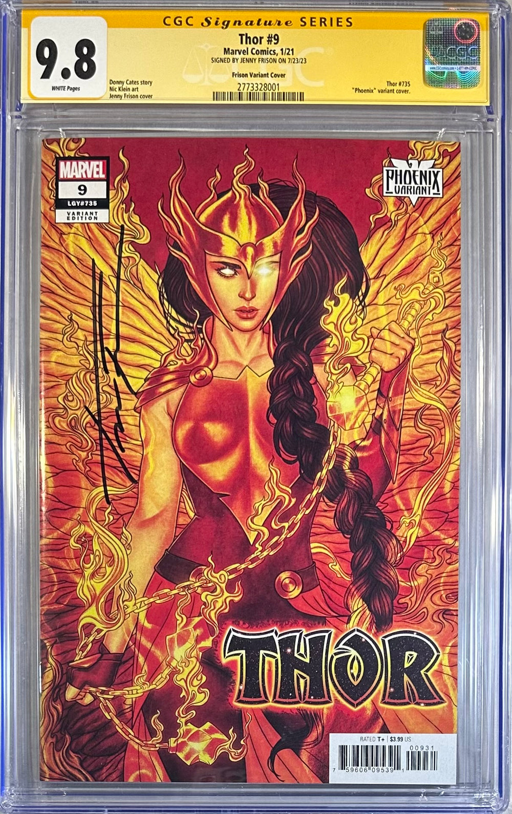 THOR #9 FRISON VARIANT COVER CGC SS 9.8 SIGNED BY JENNY FRISON