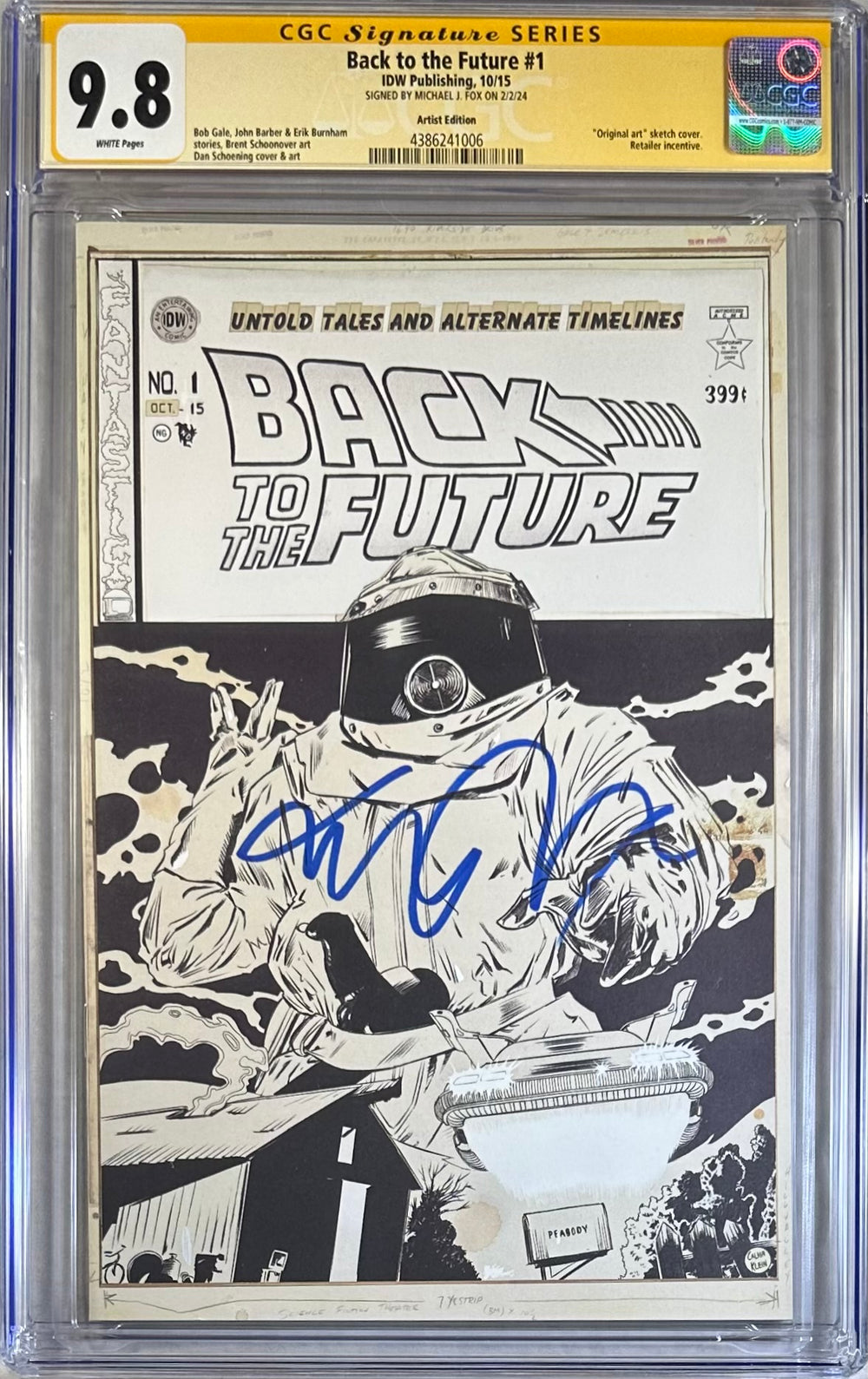 BACK TO THE FUTURE #1 ARTIST EDITION CGC SS 9.8 SIGNED BY MICHAEL J FOX