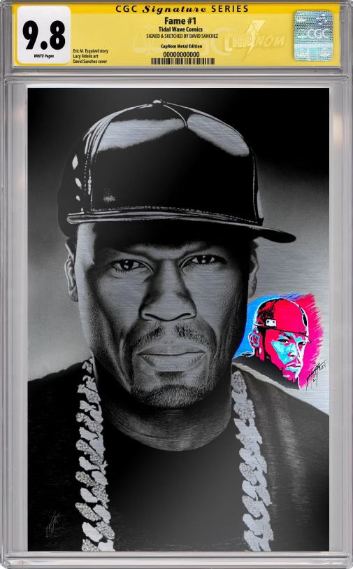 50 CENT FAME METAL C2E2 EXCLUSIVE SIGNATURES SERIES CGC 9.8 SIGNED & REMARKED BY DAVID SANCHEZ