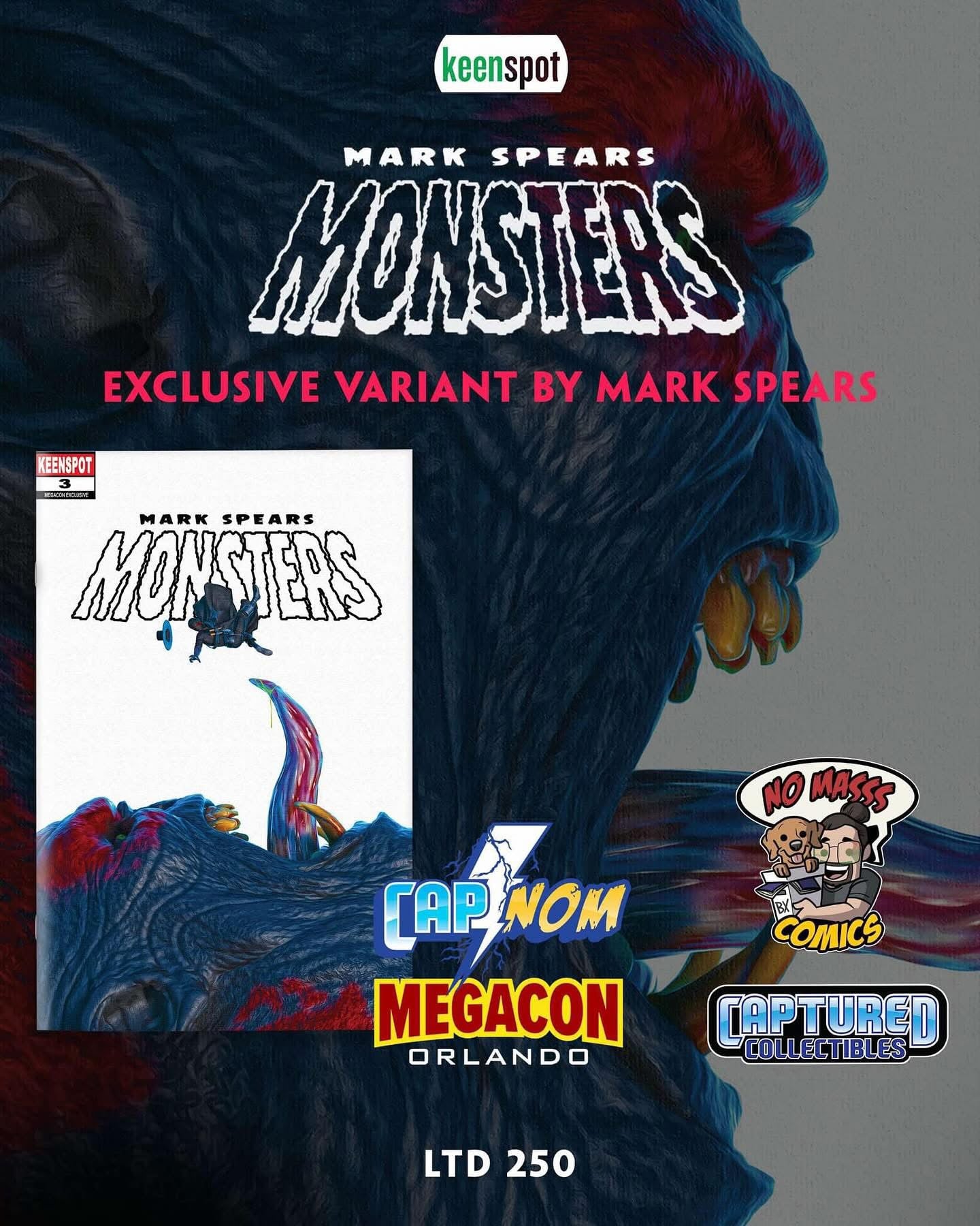 
                  
                    MONSTERS #3 (VENOM #3 HOMAGE) MEGACON 2025 EXCLUSIVE COVER BY MARK SPEARS
                  
                