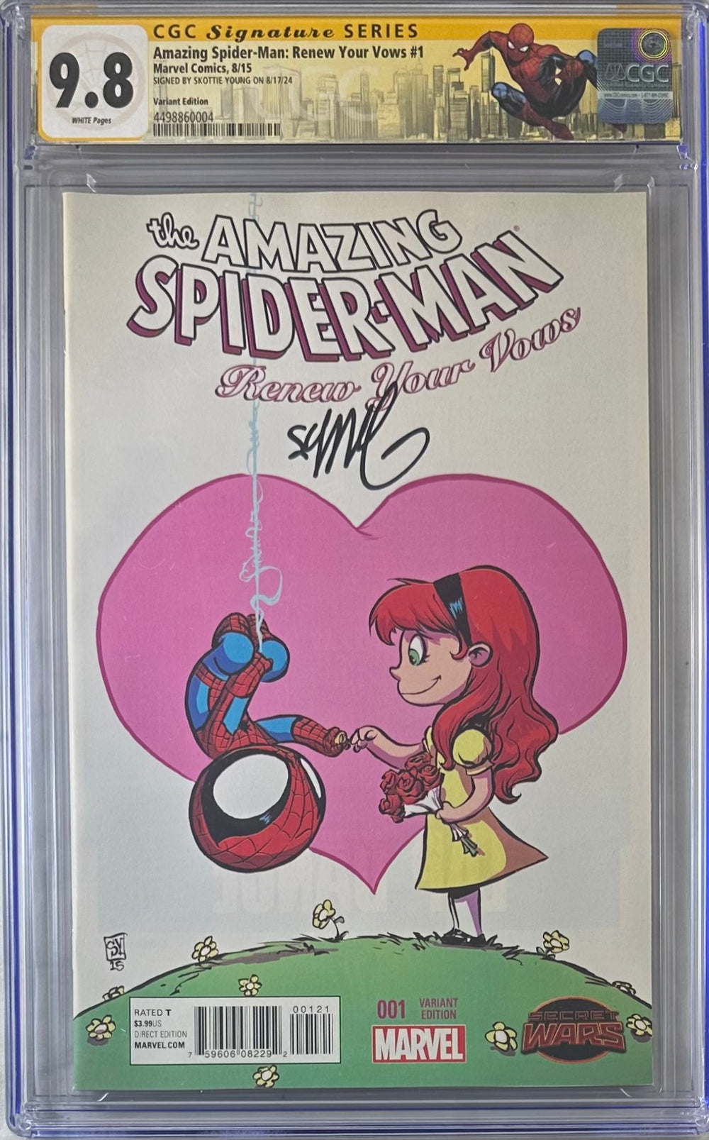 AMAZING SPIDER-MAN: RENEW YOUR VOWS #1 VARIANT EDITION CGC SS 9.8 SIGNED BY SKOTTIE YOUNG