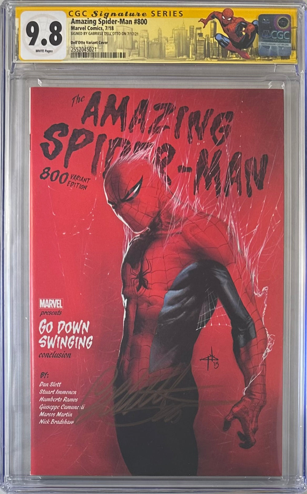 AMAZING SPIDER-MAN #800 DELL’OTTO VARIANT COVER CGC SS 9.8 SIGNED BY GABRIELE DELL’OTTO