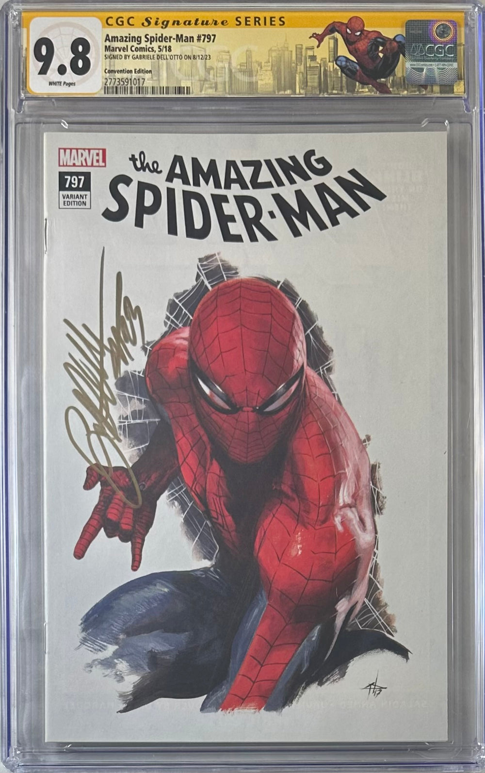 AMAZING SPIDER-MAN #797 CONVENTION EDITION CGC SS 9.8 SIGNED BY GABRIELE DELL’OTTO