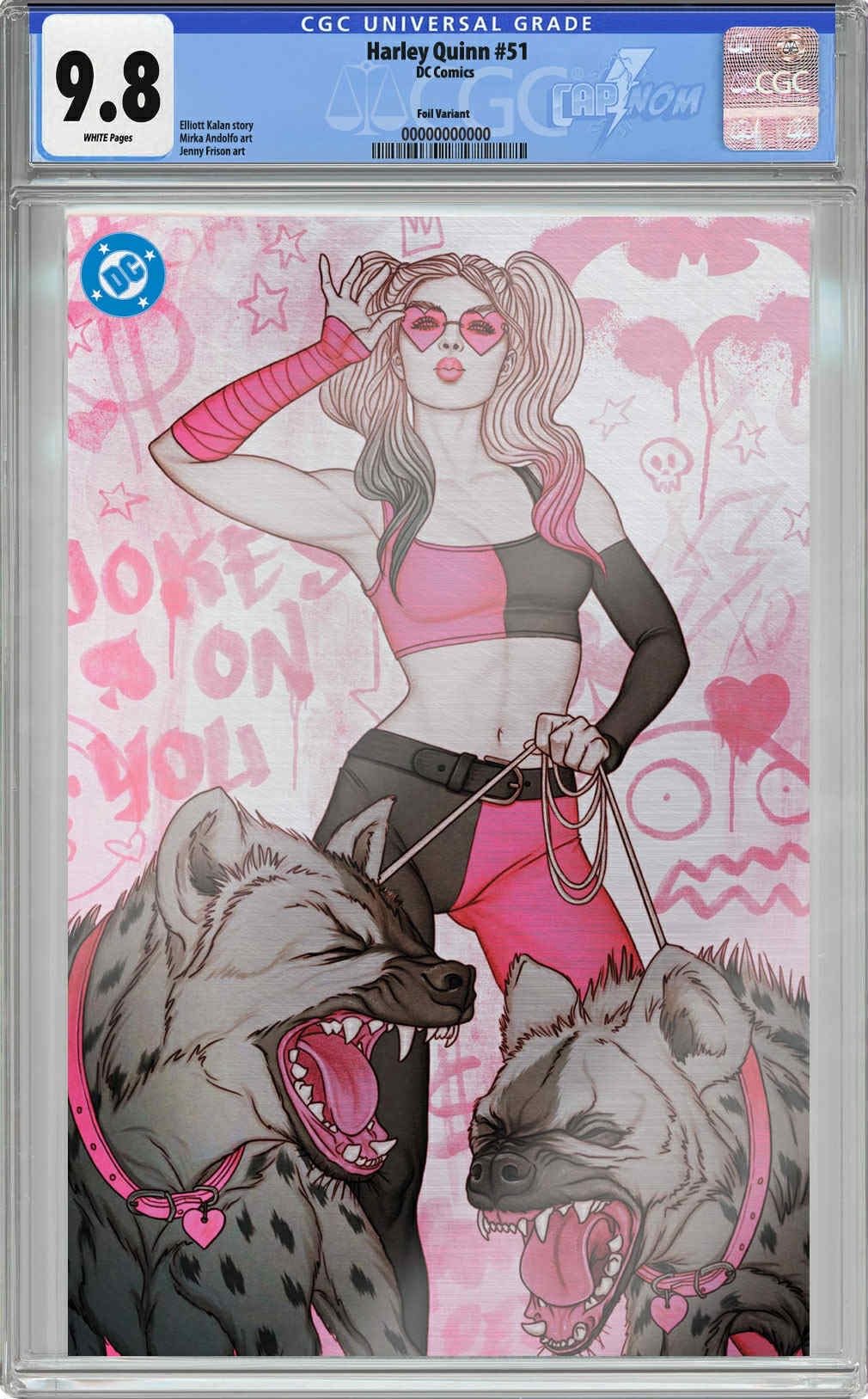 
                  
                    HARLEY QUINN #51 “PINK KISSES” HEROES CON EXCLUSIVE FOIL EDITON COVER BY JENNY FRISON
                  
                