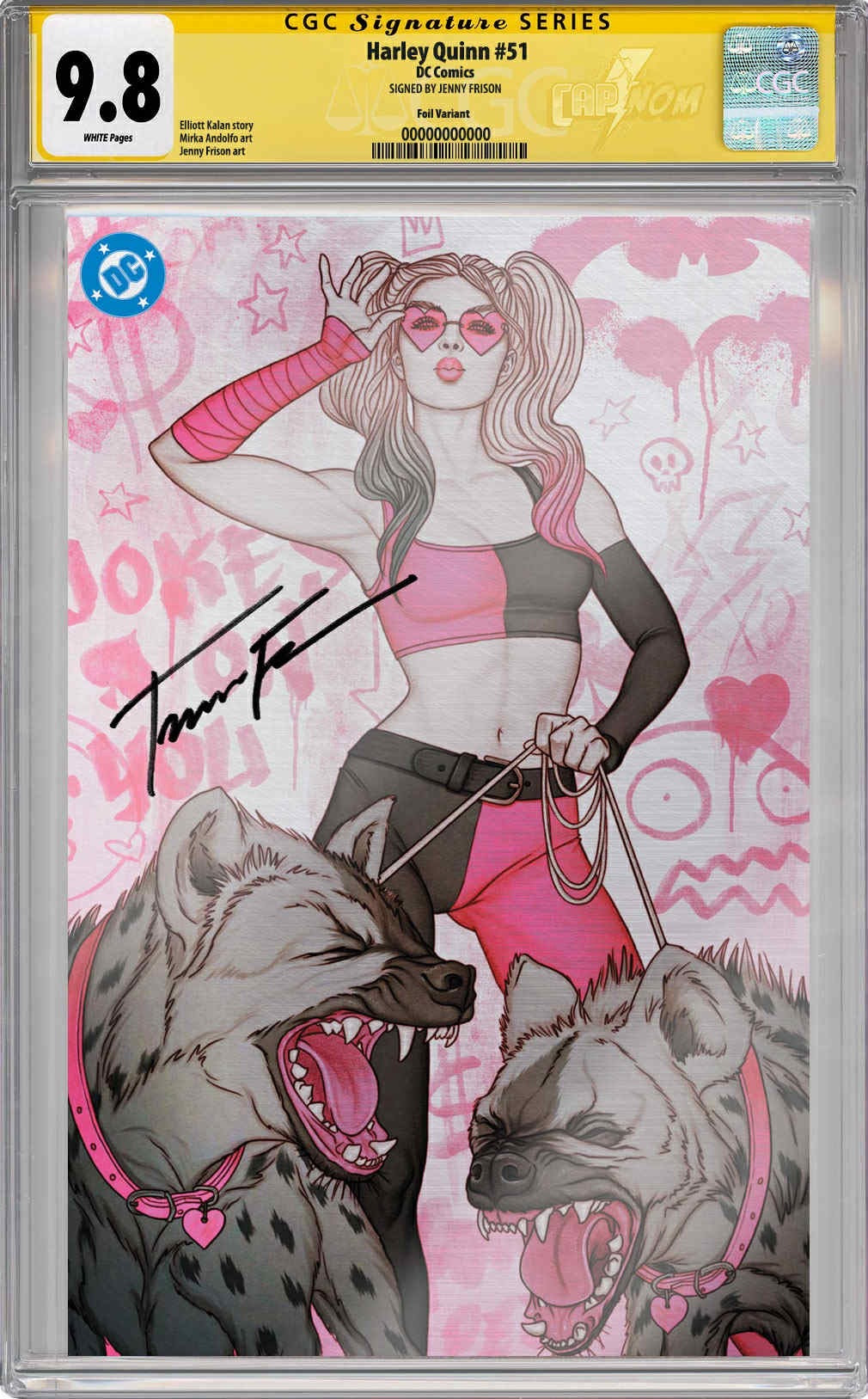 
                  
                    HARLEY QUINN #51 “PINK KISSES” HEROES CON EXCLUSIVE FOIL EDITON COVER BY JENNY FRISON
                  
                