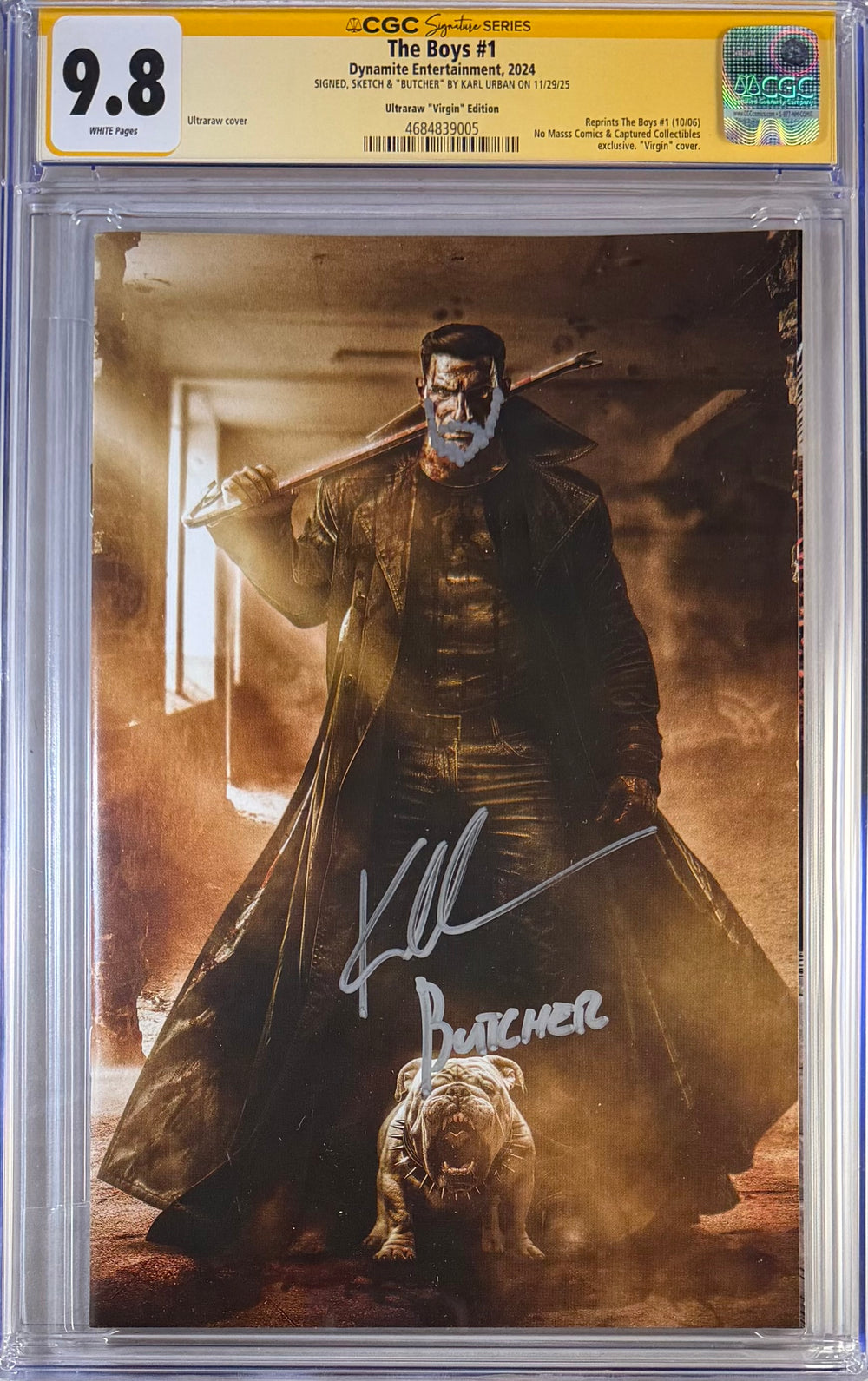 THE BOYS #1 ULTRARAW “VIRGIN” EDITION CGC SS 9.8 SIGNED, SKETCH