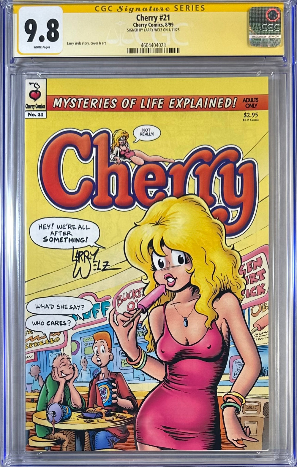 CHERRY #21 1ST PRINT CGC SS 9.8 SIGNED BY LARRY WELZ