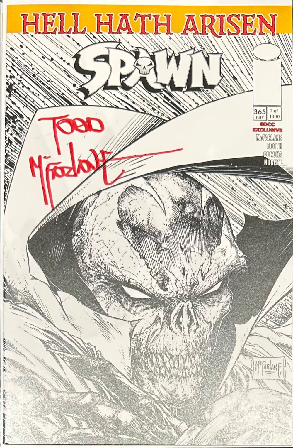 SPAWN #365 SDCC EXCLUSIVE SIGNED BY TODD MCFARLANE