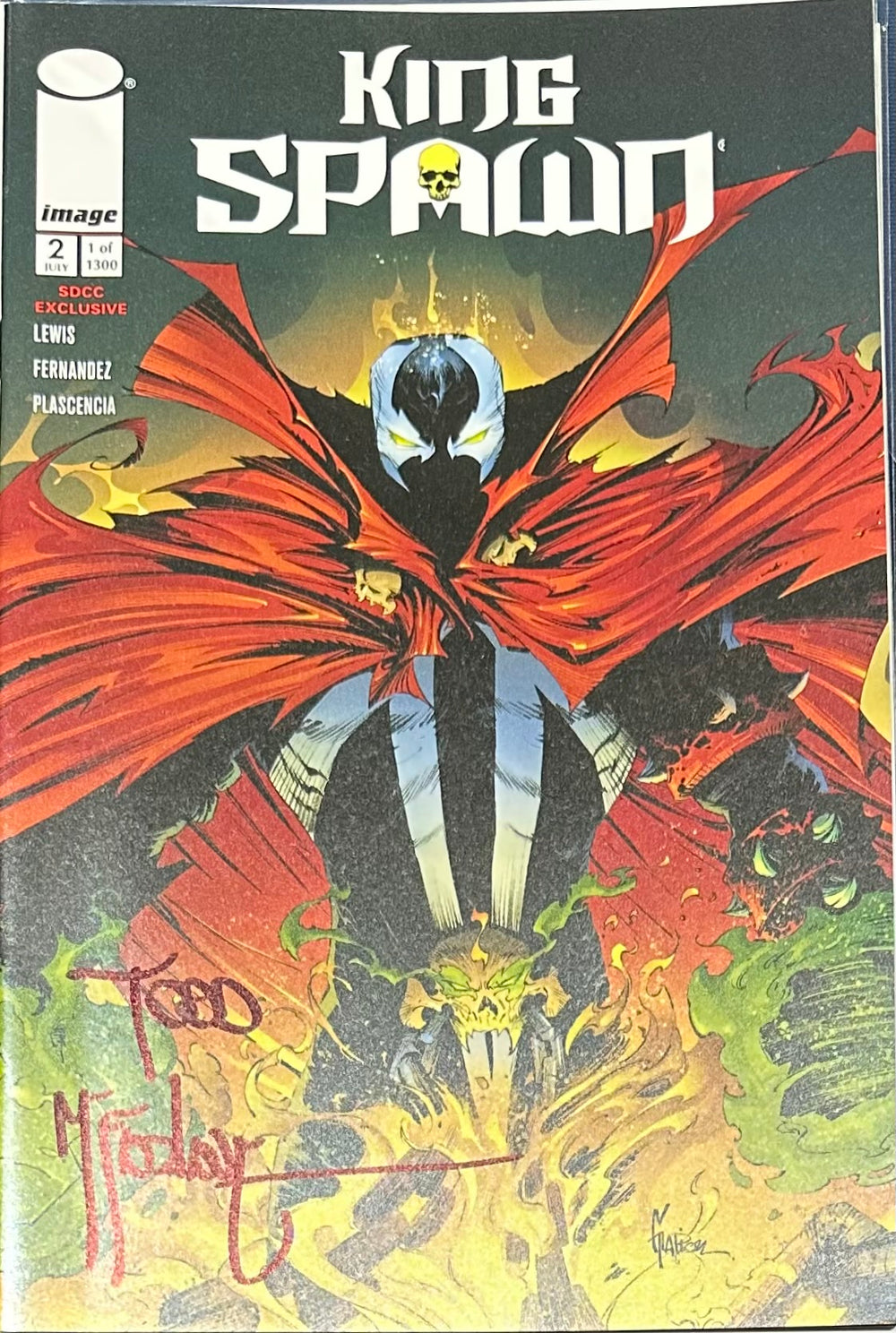 KING SPAWN #2 SDCC EXCLUSIVE SIGNED BY TODD MCFARLANE
