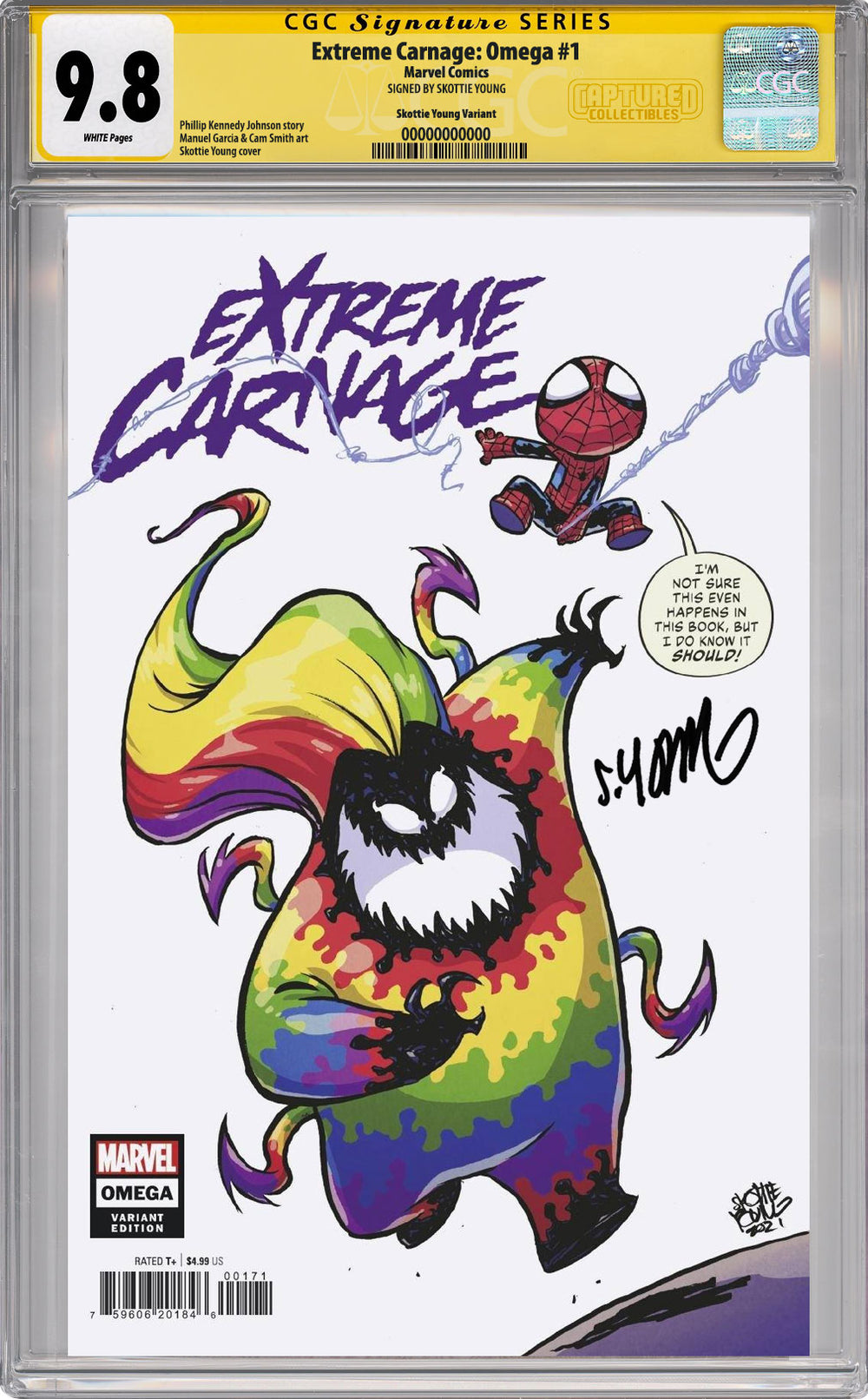 Extreme Carnage: Omega #1 Variant CGC SS 9.8 Signed by Skottie Young
