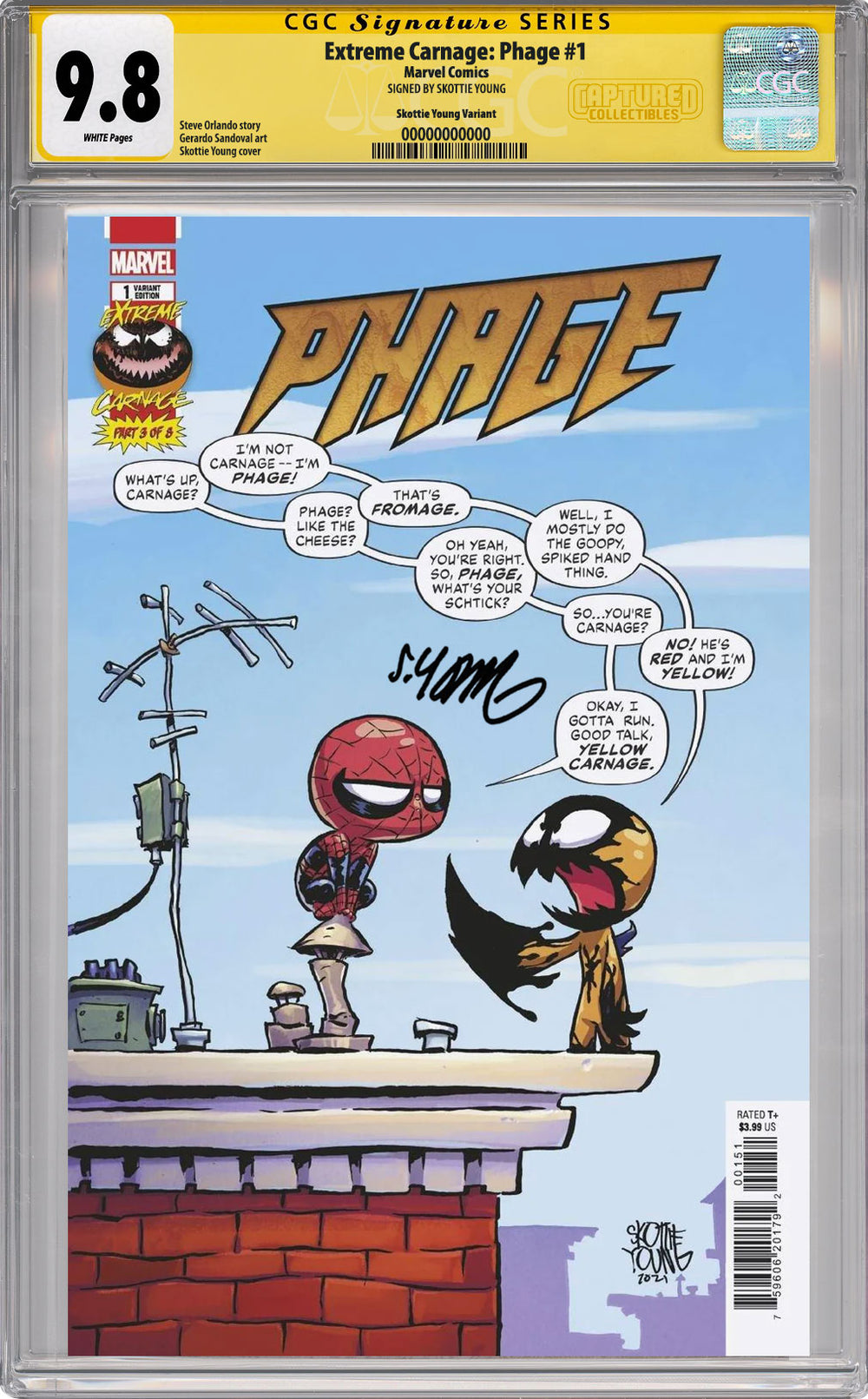 Extreme Carnage: Phage #1 Variant CGC SS 9.8 Signed by Skottie Young