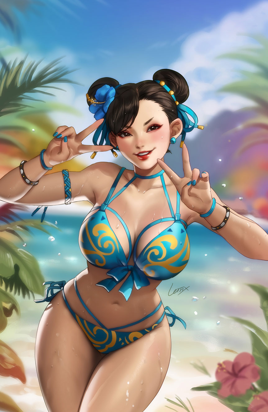 STREET FIGHTER & FRIENDS SWIMSUIT 2024 #1 NYCC EXCLUSIVE CHUNG-LI VIRGIN EDITION BY LEIRIX