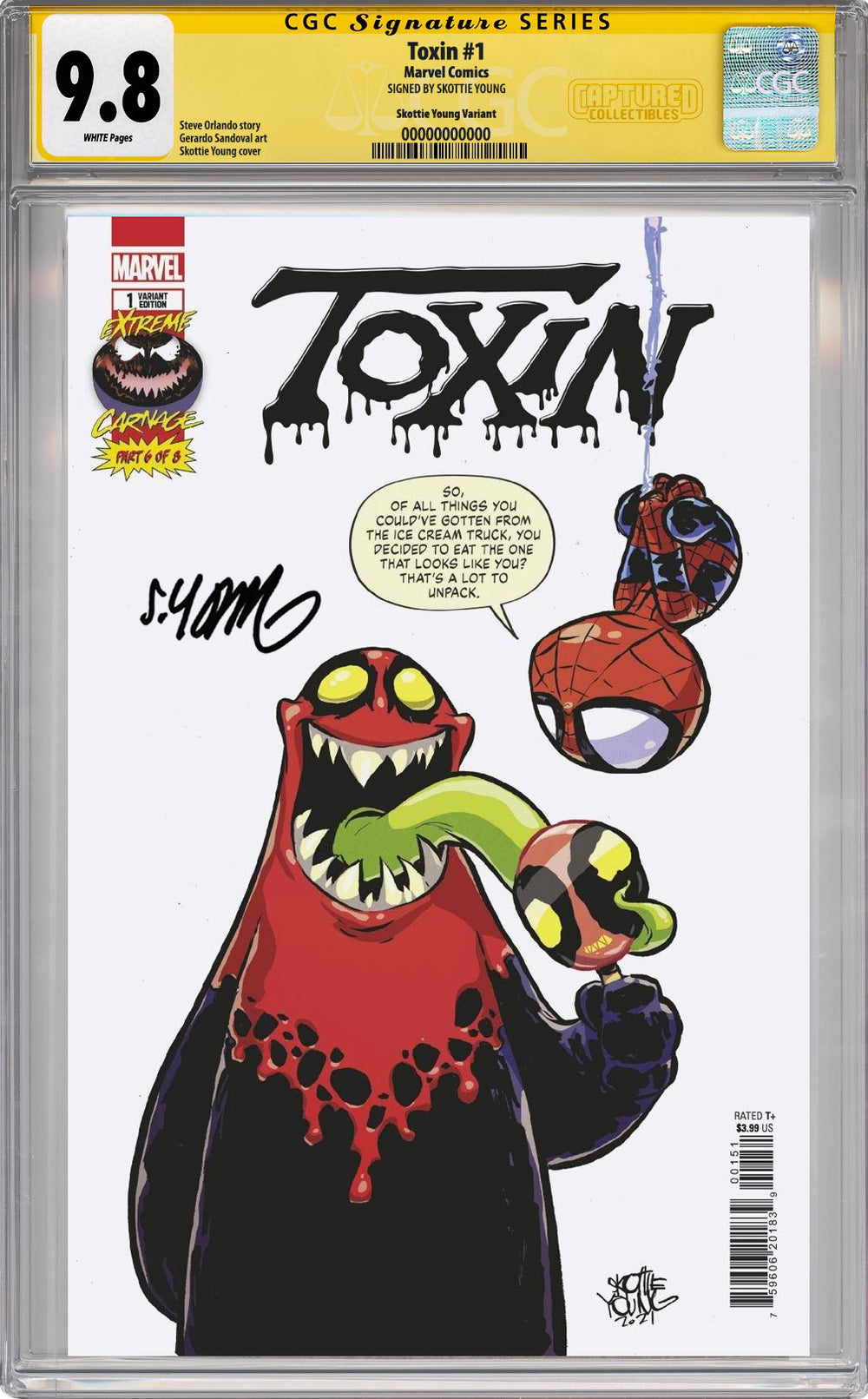 Toxin #1 Variant CGC SS 9.8 Signed by Skottie Young